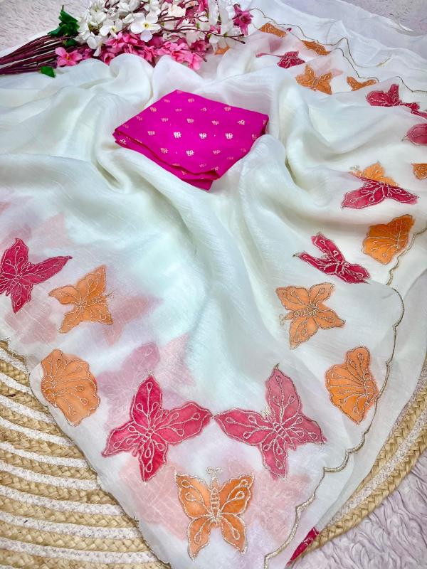 Vastrangan carnchy chiffon ridhima sarees wholesale sarees